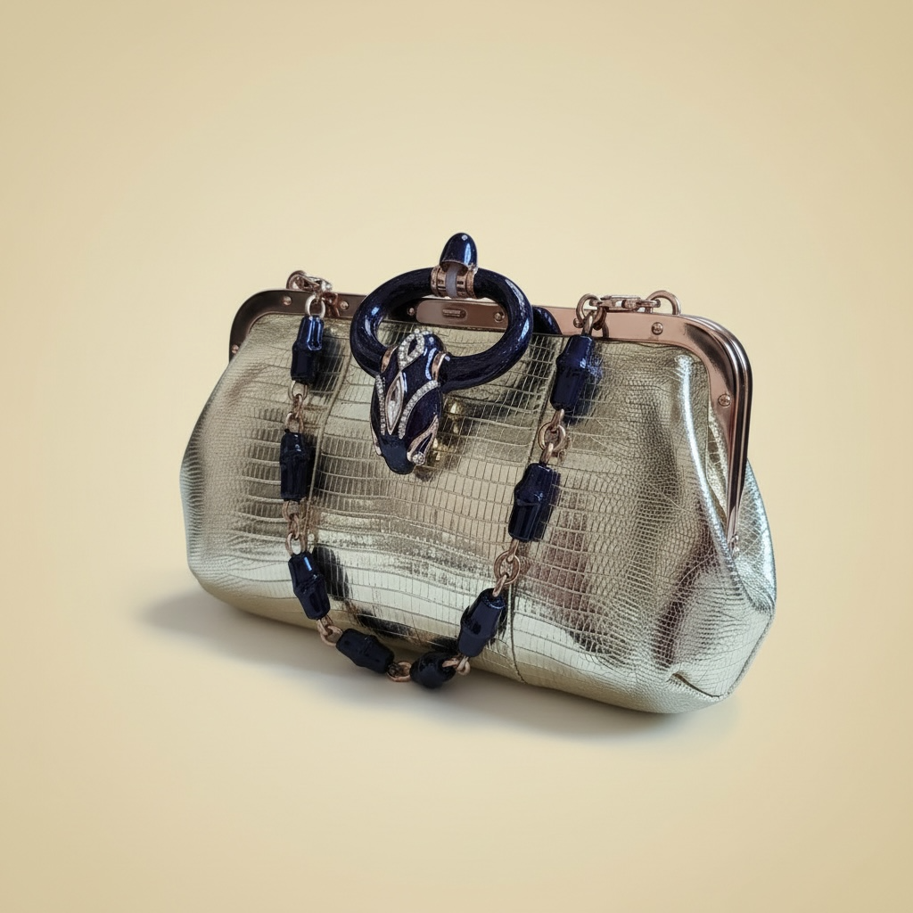 Gucci by Tom Ford 2004 Lizard amethyst dragon purse bag