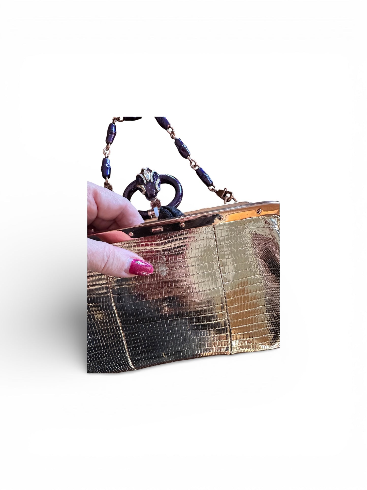 Gucci by Tom Ford 2004 Lizard amethyst dragon purse bag