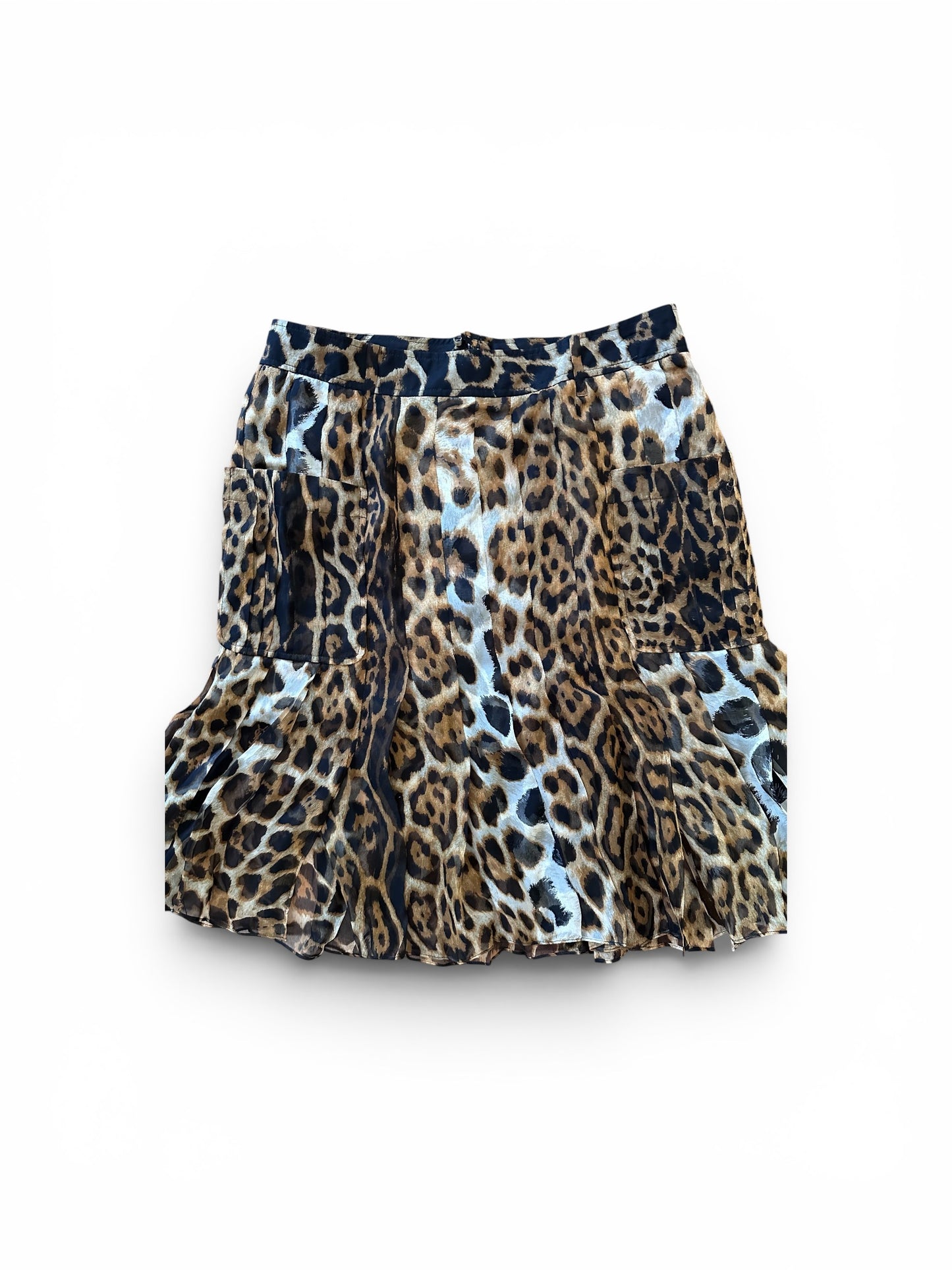 Archival SS 2002 Tom Ford for Yves Saint Laurent Rive Gauche Leopard silk chiffon set F 42