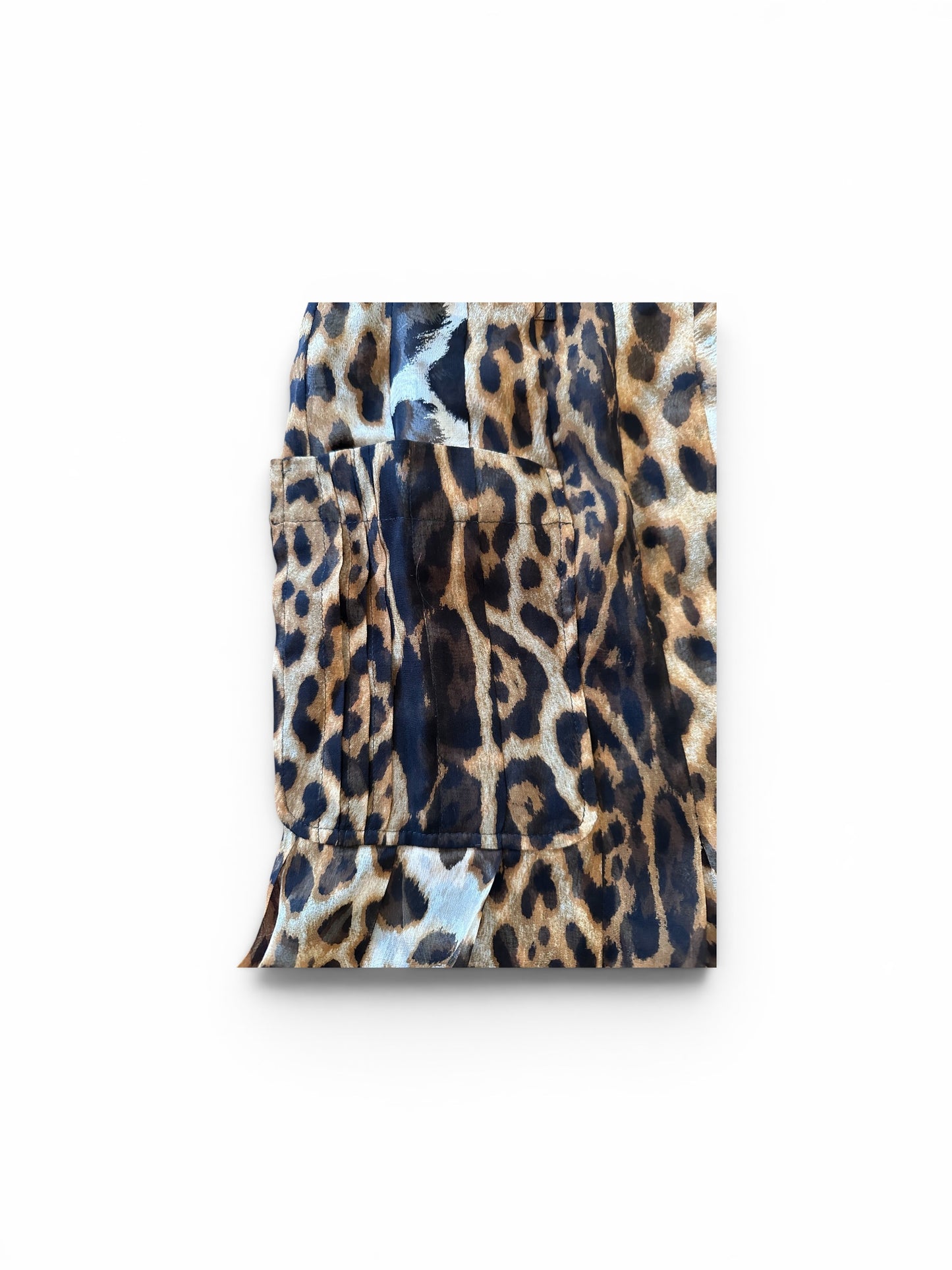 Archival SS 2002 Tom Ford for Yves Saint Laurent Rive Gauche Leopard silk chiffon set F 42