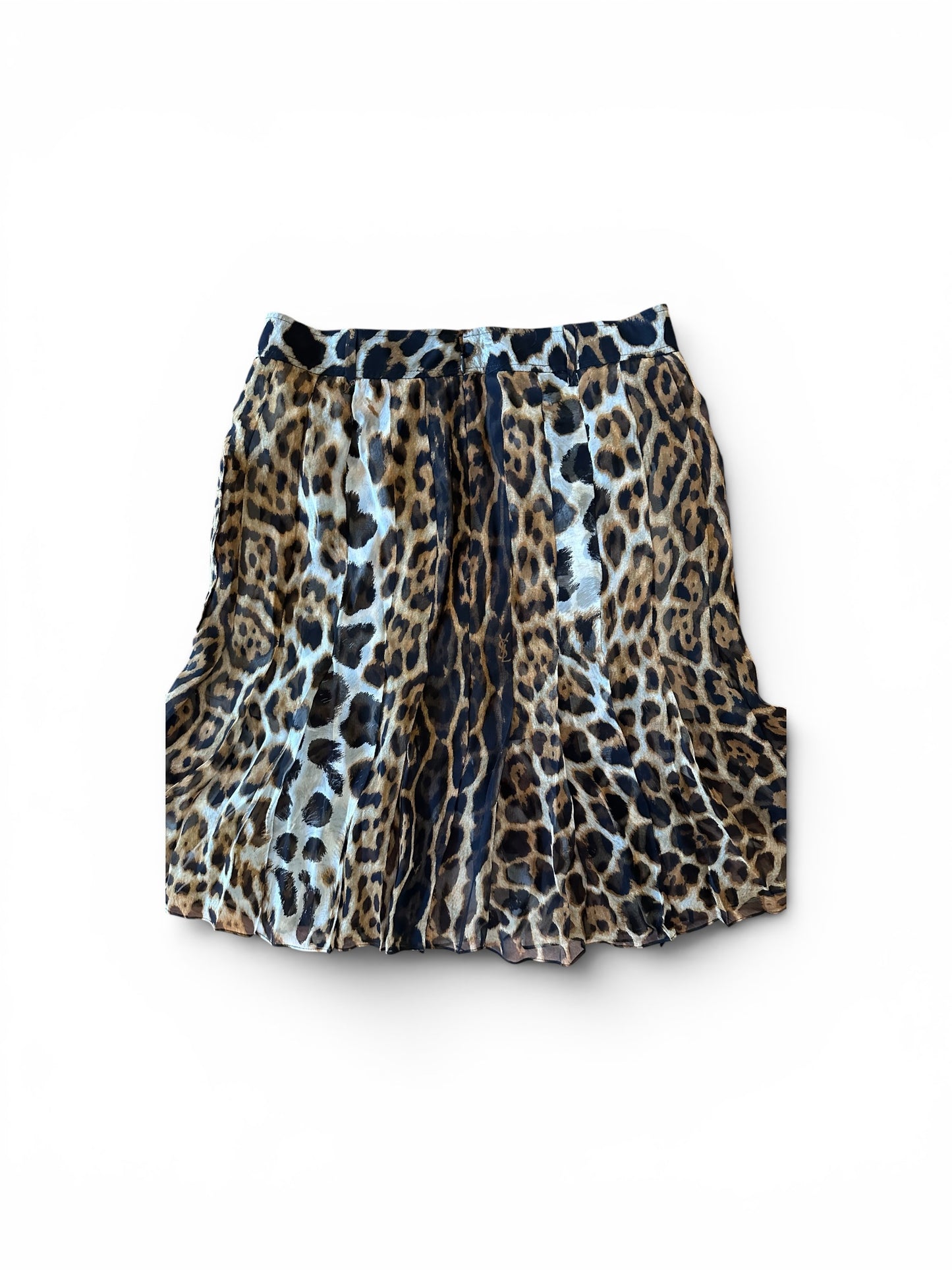 Archival SS 2002 Tom Ford for Yves Saint Laurent Rive Gauche Leopard silk chiffon set F 42