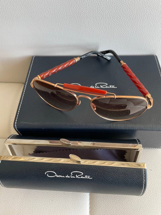 oscar De La Renta Linda Farrow colab sunglasses in box