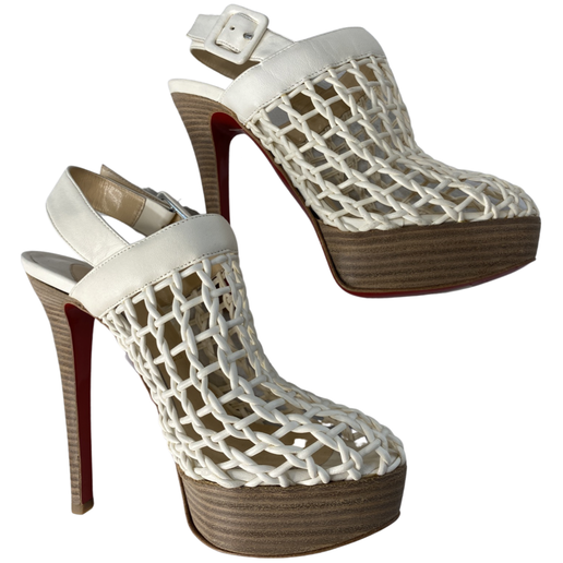 Christian Louboutin Coussinet 140 cage booties sandals heels shoes 36 1/2 New in Box