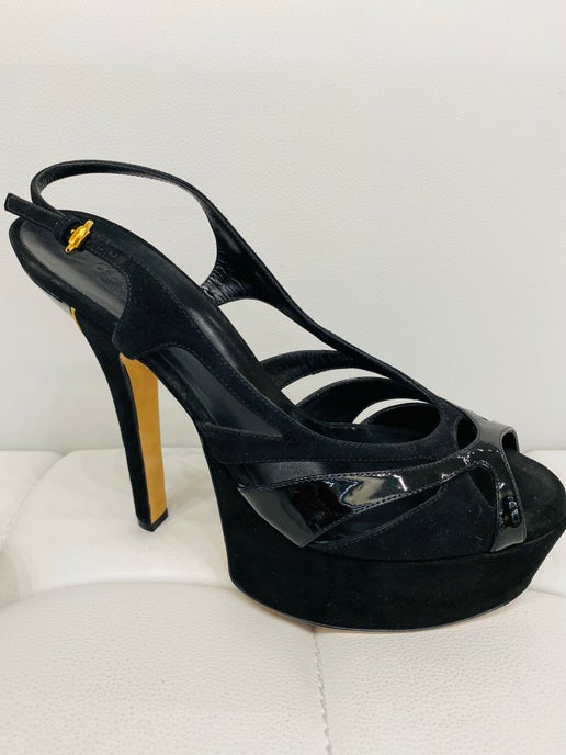 Gucci platform black rampling heels 38 1/2 NIB