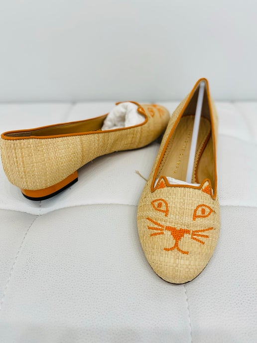 Charlotte Olympia kitty cat flat slipper style shoes 36