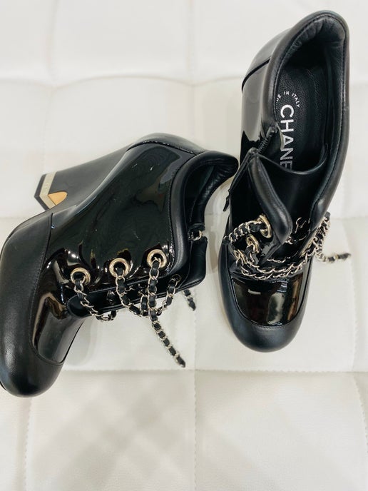 Chanel 2014 booties chain straps! 38.5 New in Box