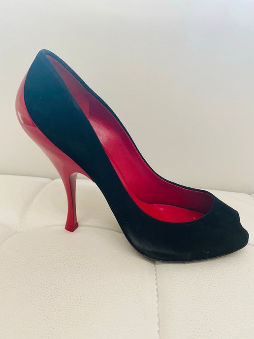 Miu Miu by Prada black red heels 39 1/2 NIB